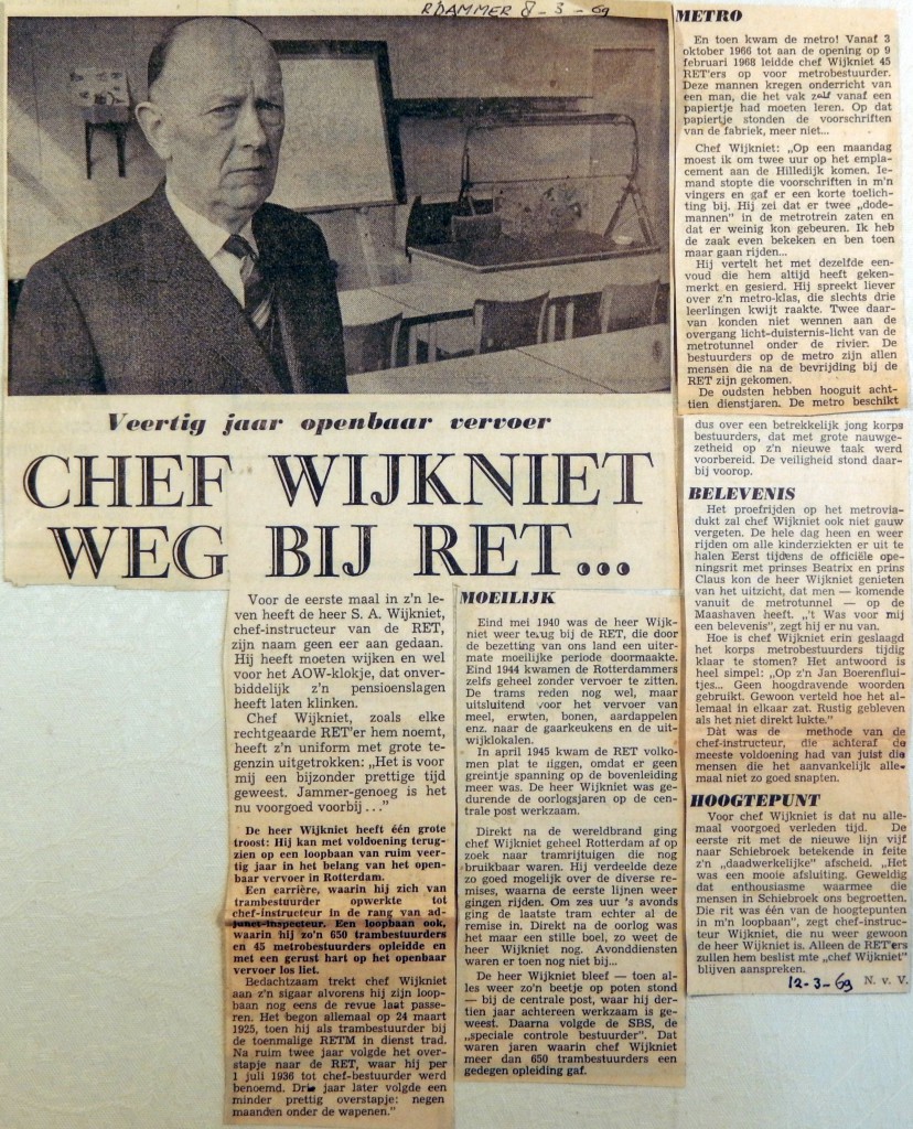 19690312 Chef Wijkniet weg bij RET (Rotterdammer)