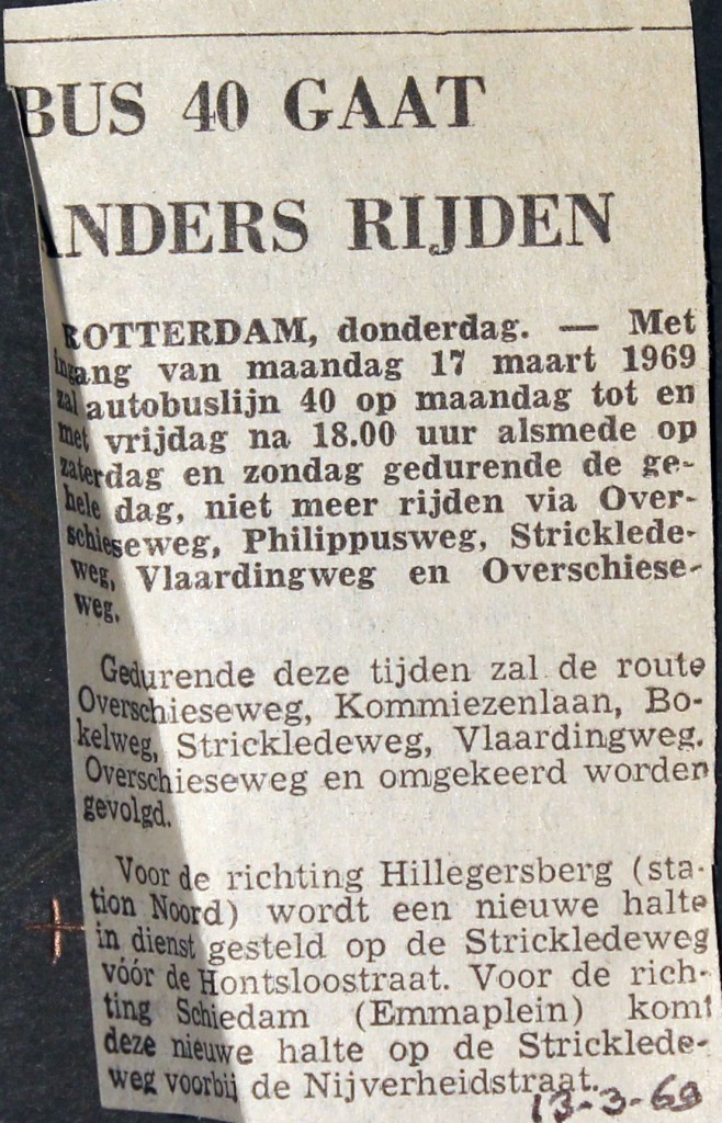 19690313 Lijn 40 gaat anders rijden.