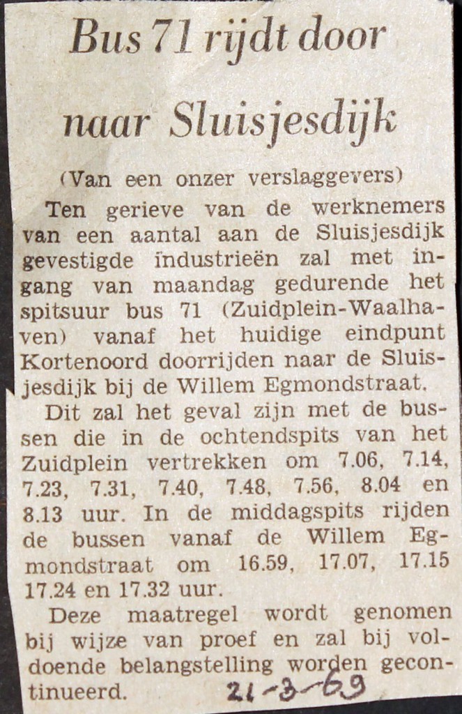 19690321 Lijn 71 naar Sluisjesdijk.