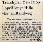 19690321 Tramlijnen 2 en 12 langs Hillevliet en Randweg