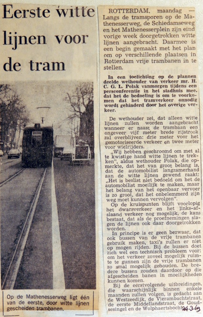 19690324 Eerste witte lijnen voor de tram