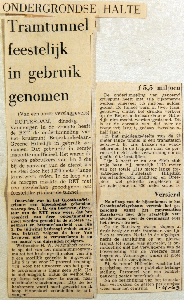 19690401 Tramtunnel feestelijk in gebruik