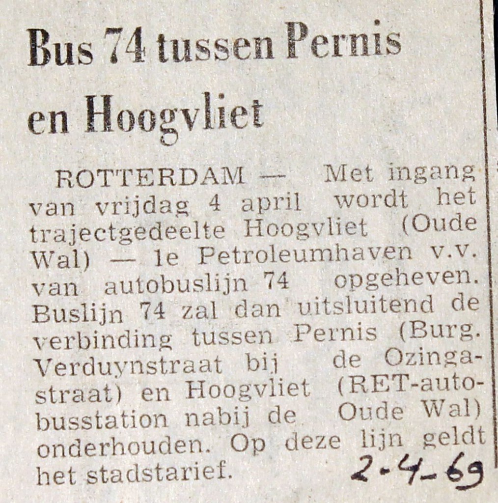 19690402 Lijn 74 pernis - Hoogvliet.