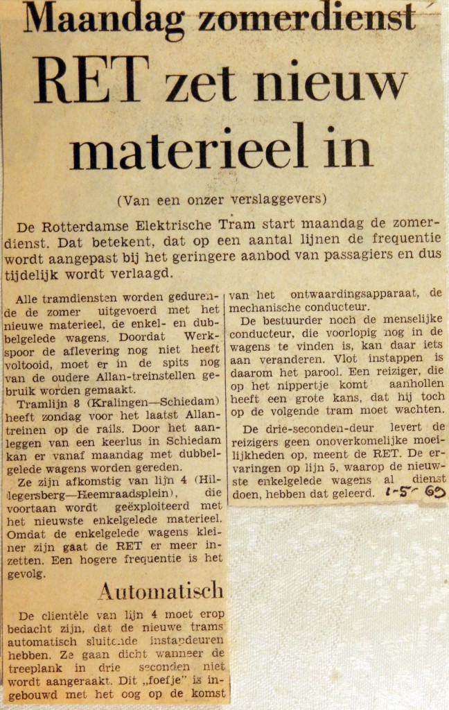 19690501 RET zet nieuw materieel in