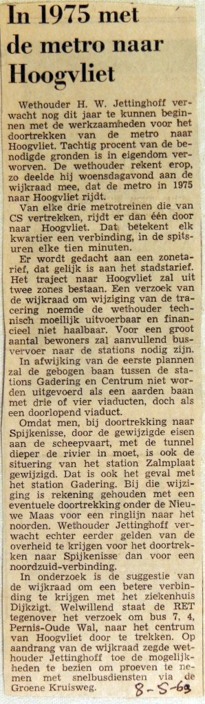 19690508 In 1975 de metro naar Hoogvliet