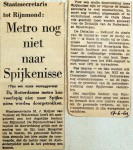 19690617 Metro nog niet naar Spijkenisse