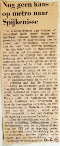 19690617 Nog geen kans op metro naar Spijkenisse