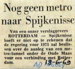 19690618 Nog geen metro naar Spijkenisse (AD)