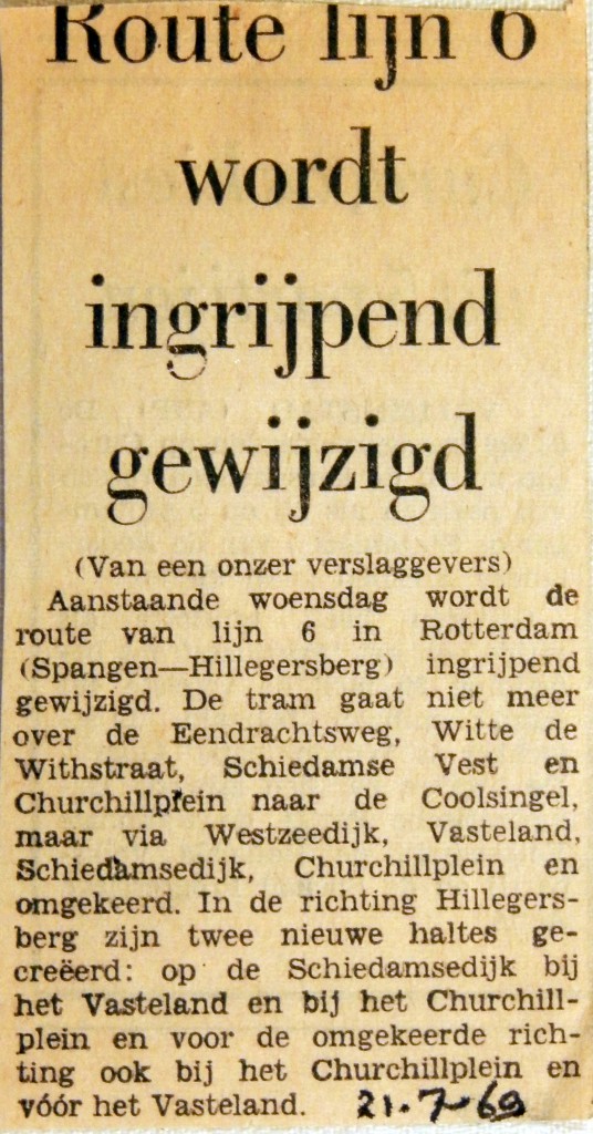 19690721 Route lijn 6 wordt ingrijpend gewijzigd