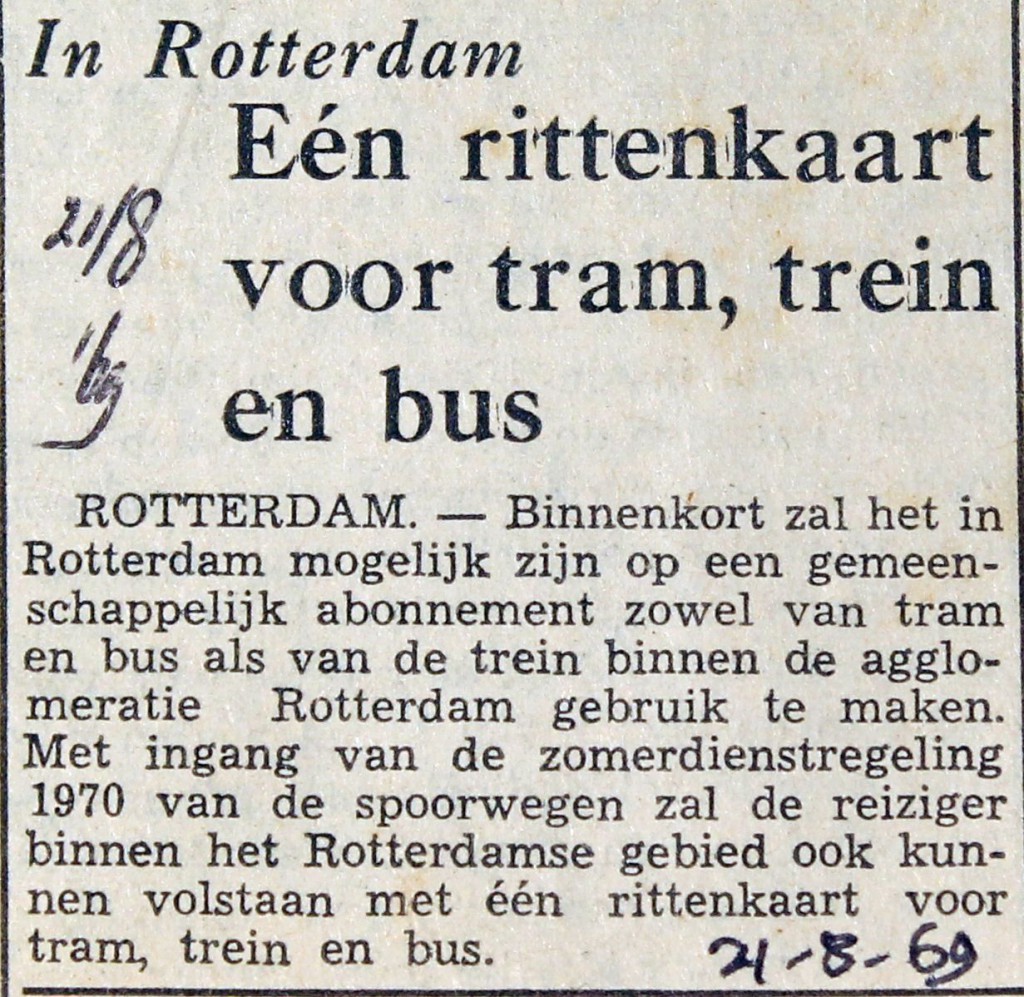 19690821 In Rotterdam een rittenkaart