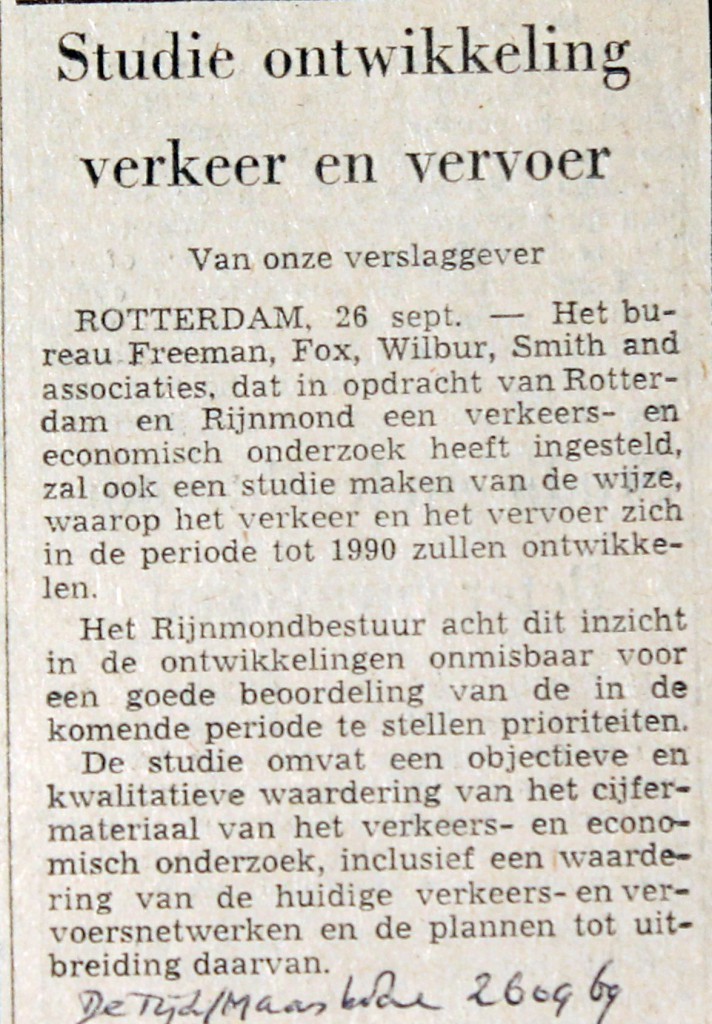 19690926 Studie vervoer. (De Tijd)