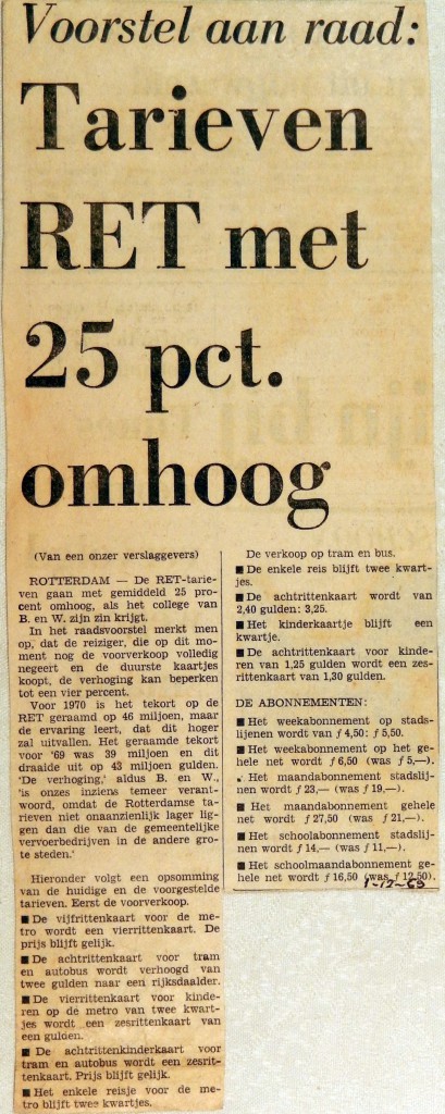 19691201 Tarieven RET met 25 pct omhoog
