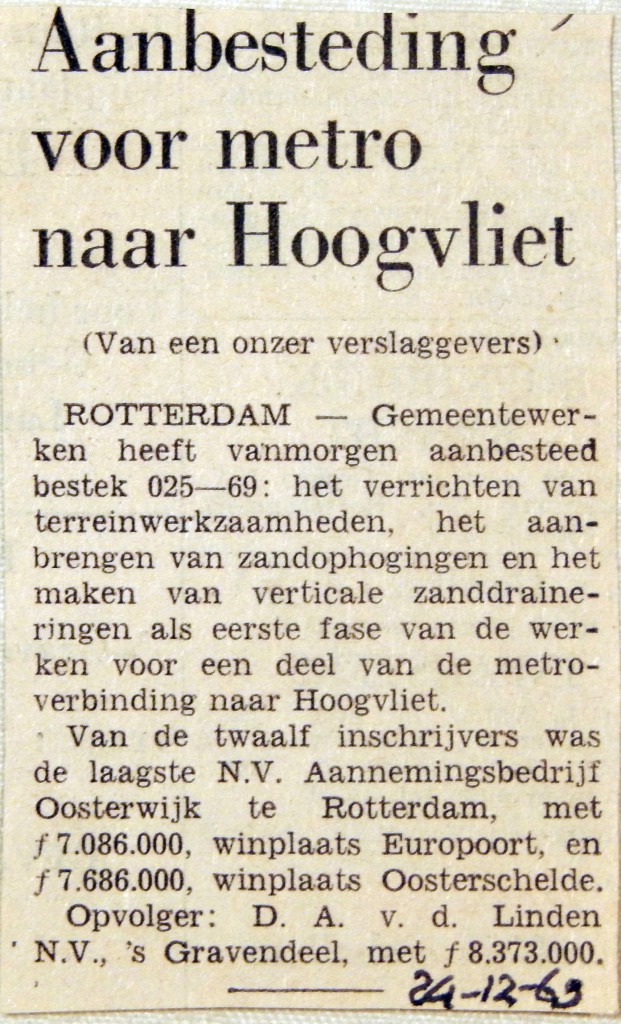 19691224 Aanbesteding metro Hoogvliet