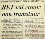 19700102 RET wil vrouw aan tramstuur