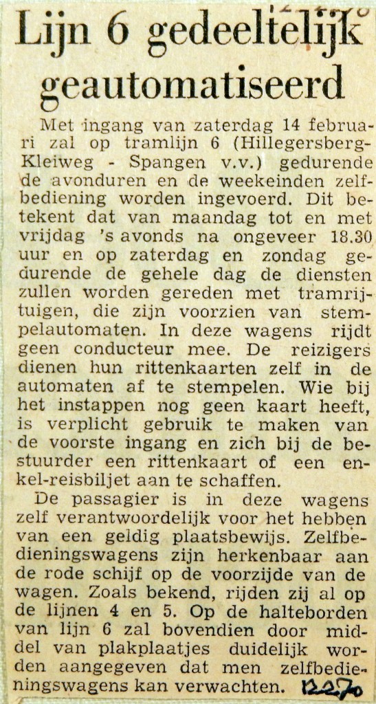 19700212 Lijn 6 gedeeltelijk geautomatiseerd