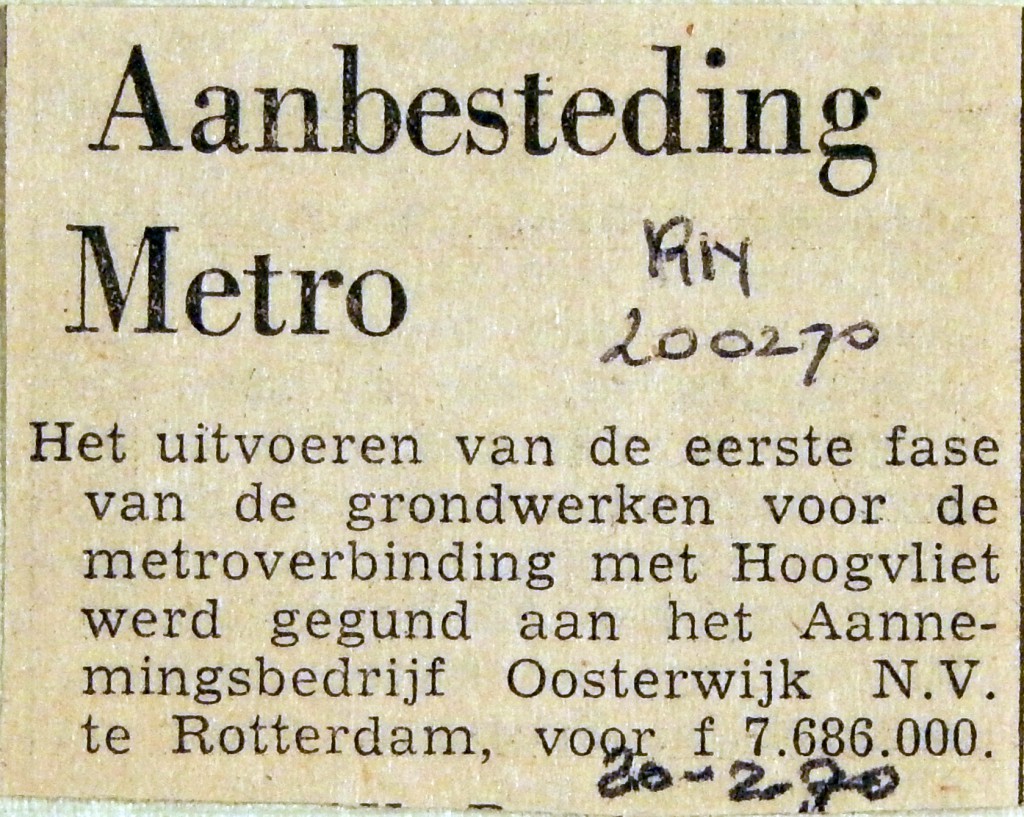 19700220 Aanbesteding Metro (RN)