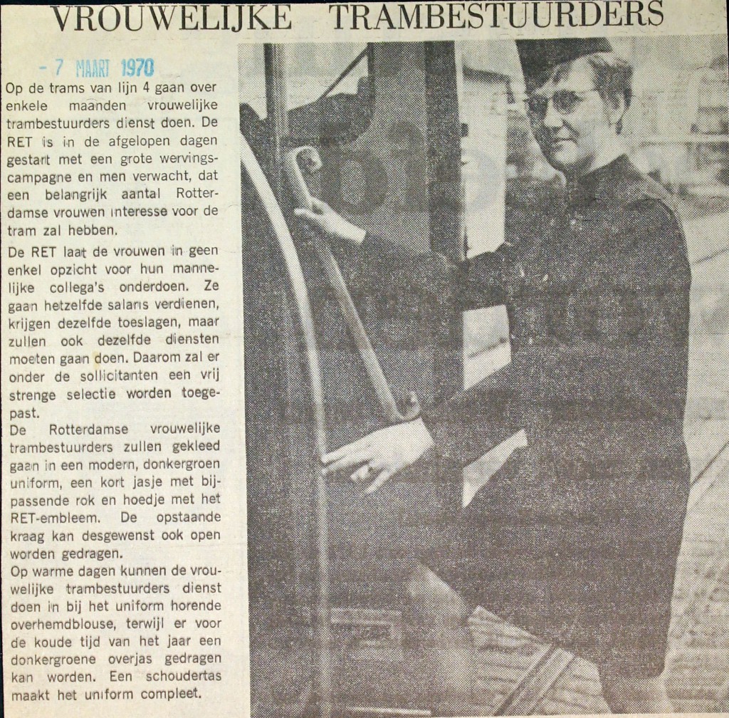 19700307 Vrouwelijke trambestuurders.