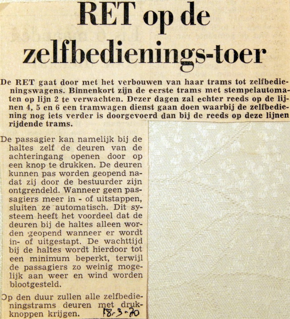 19700318 RET op zelfbedieningstoer