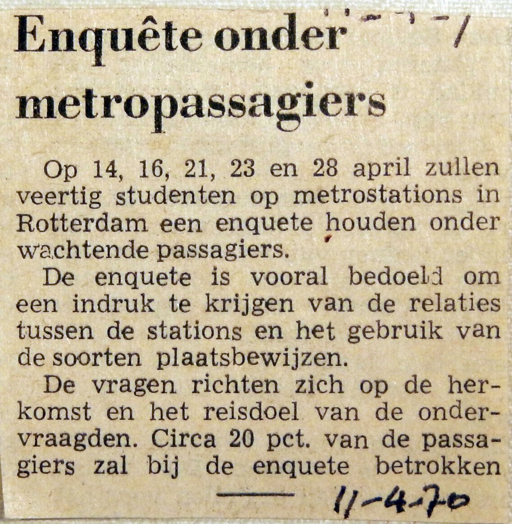 19700411 Enquete onder metropassagiers