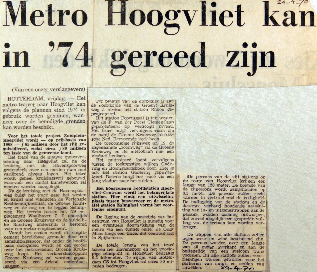 19700424 Metro Hoogvliet kan in 74 gereed zijn