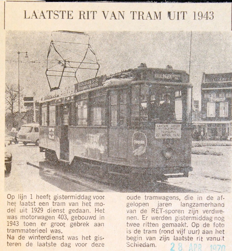 19700428 Laatste rit tram 1943.