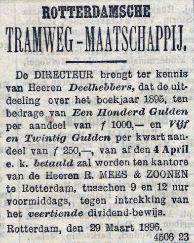 18960331 Uitbetaling dividend. (RN)