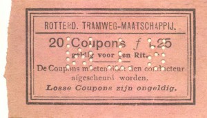 Omslag van een couponboekje ter waarde van F 1,25. In het boekje bevonden zich twintig genummerde coupons die ieder een waarde van 7,5 cent vertegenwoordigden.