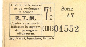 Enkele reis voor het stadsnet tegen een eenheidstarief van 7,5 cent. De naam van de drukkerij is aan de onderzijde van de biljetten vermeld.