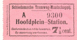 In 1908 werd het tarief voor de gehele rit verhoogd naar 7,5 cent. Voor iedere richting bestond er een apart kaartje in een verschillende kleur.