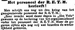 19140720 Personeel herleeft. (Het Volk)