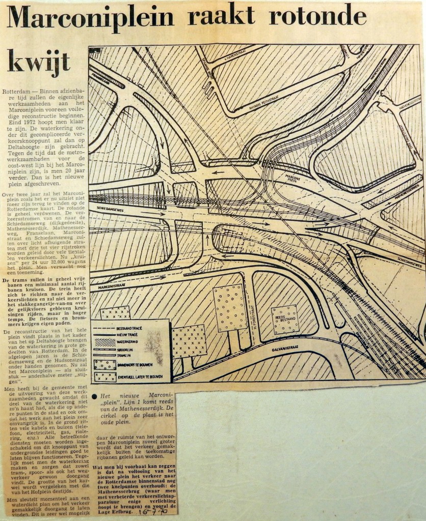 19700716 Marconiplein raakt rotonde kwijt