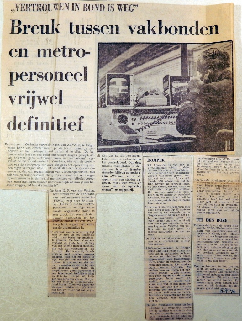 19700821 Breuk tussen vakbonden metropersoneel