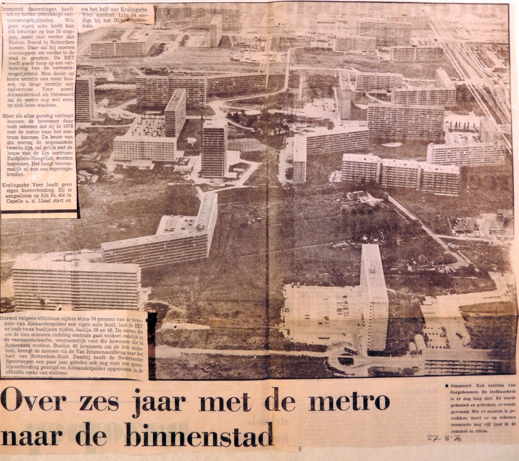 19700827 Over 6 jaar met de metro naar de binnenstad