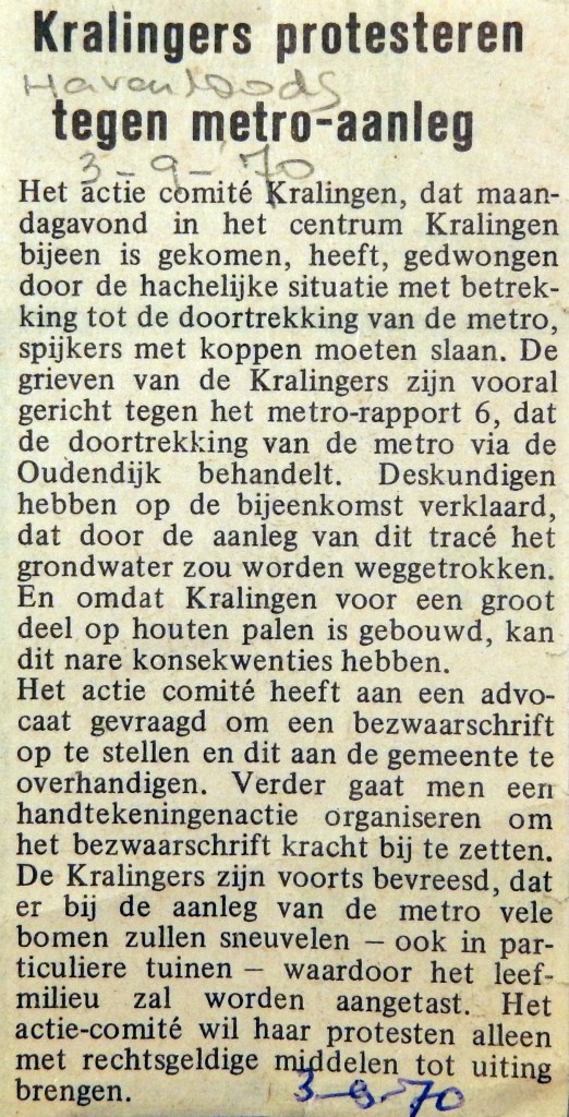 19700903 Kralingers protesteren tegen metro-aanleg (Havenloods)