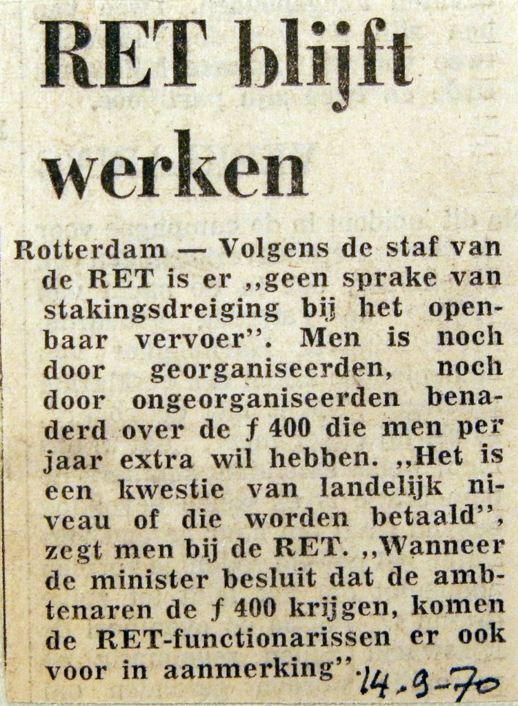 19700914 RET blijft werken