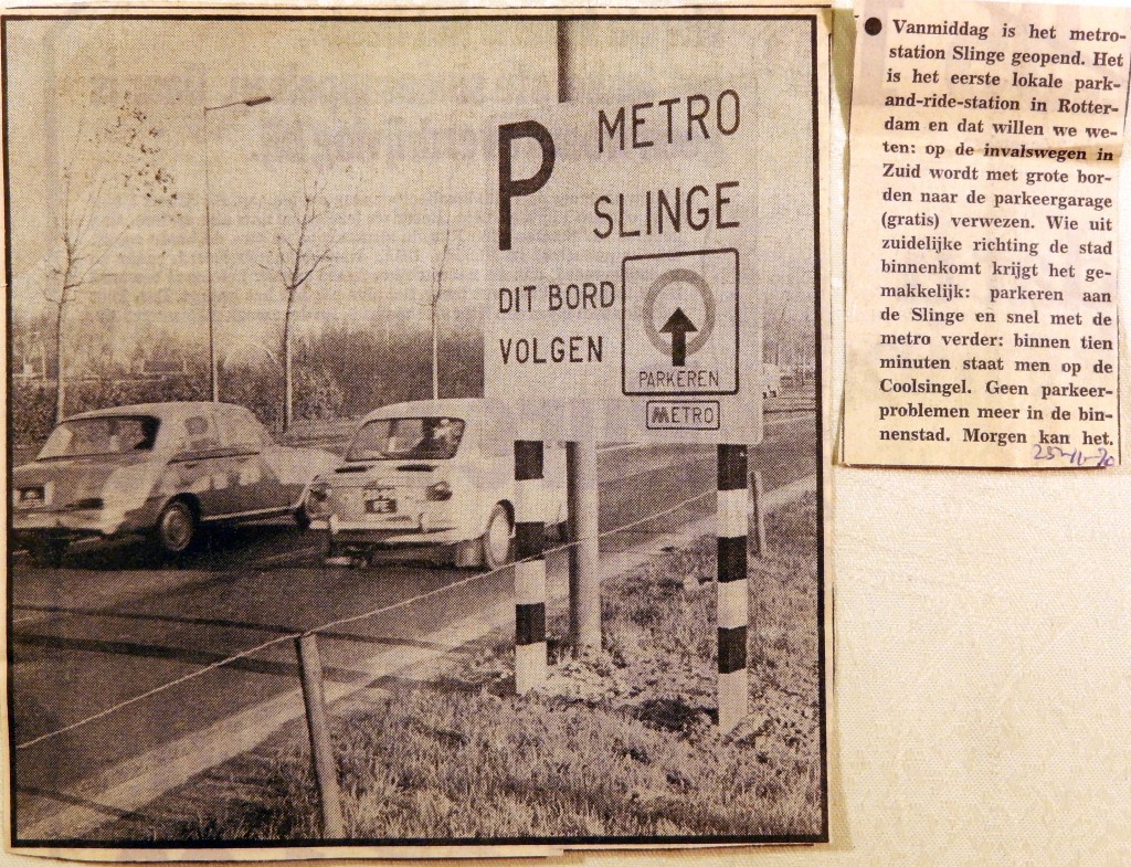 19701125 Parkeren metro Slinge