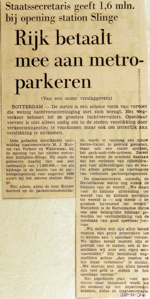 19701125 Rijk betaalt mee aan metroparkeren