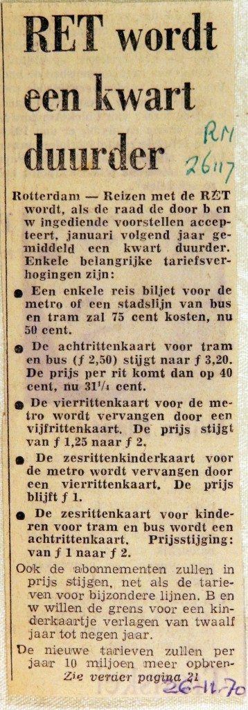 19701126 RET wordt een kwart duurder (RN)