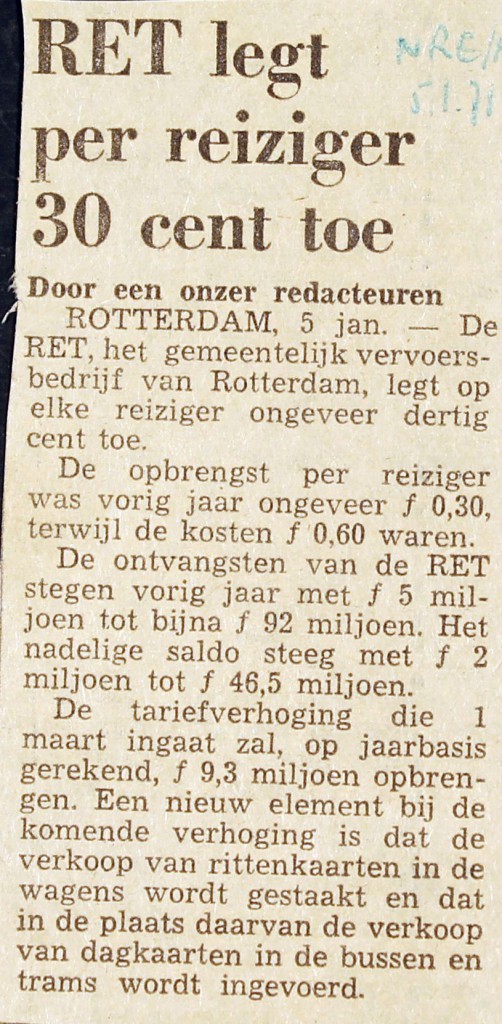 19710105 30 cent per reiziger. (NRC)