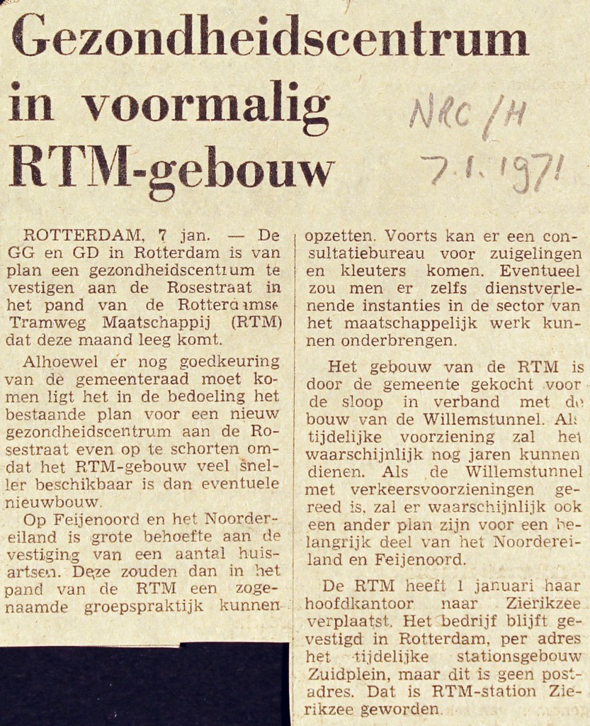 19710107 RTM gebouw gezondheidscentrum. (NRC)