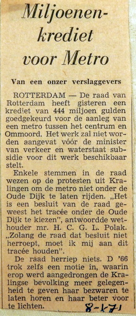 19710108 Miljoenenkrediet voor metro