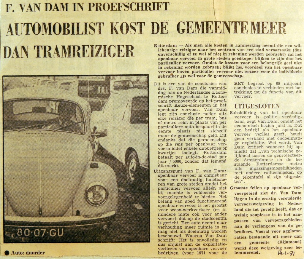 19710114 Automobilist kost gemeente meer dan tramreiziger