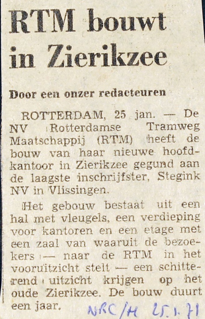 19710125 RTM bouwt in Zierikzee. (NRC)