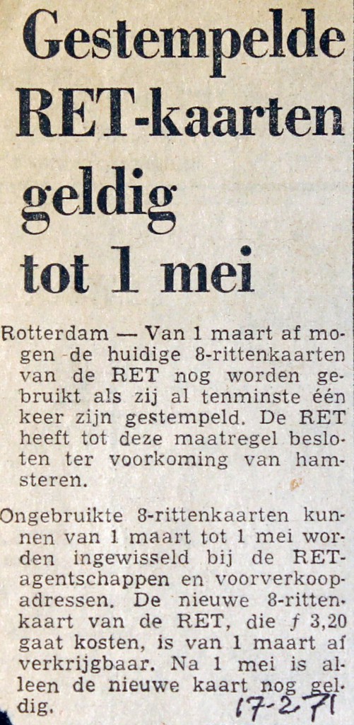 19710217 Gestempelde kaarten geldig.