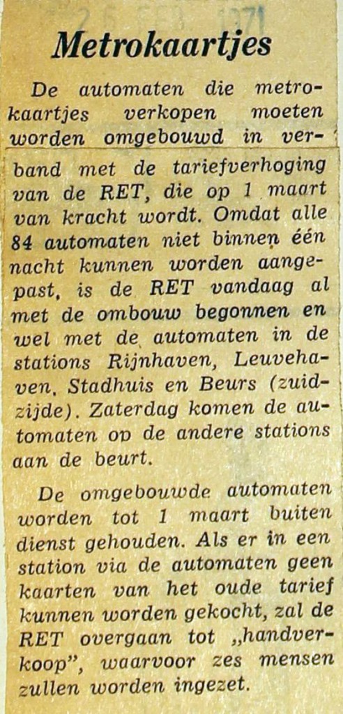 19710226 Metrokaartjes.