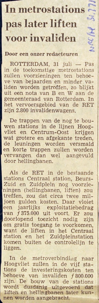 19710301 Later liften metro. (NRC)