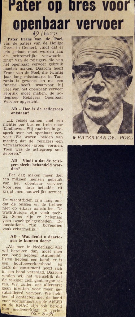 19710316 Pater op bres voor OV. (AD)