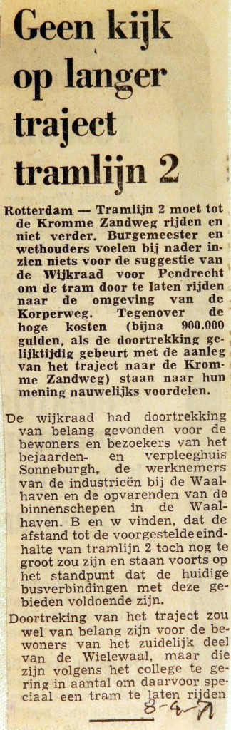 19710408 Geen kijk op langer traject lijn 2