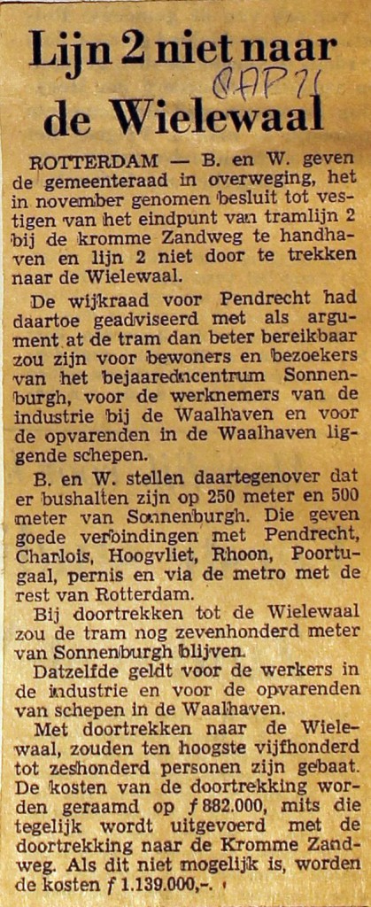 19710408 Lijn 3 nit naar Wielewaal.