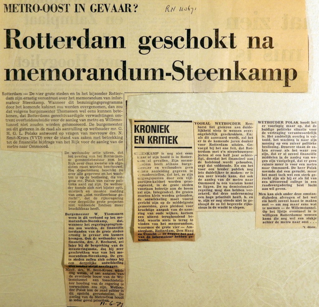 19710611 Rotterdam geschokt na memorandum Steenkamp (RN)